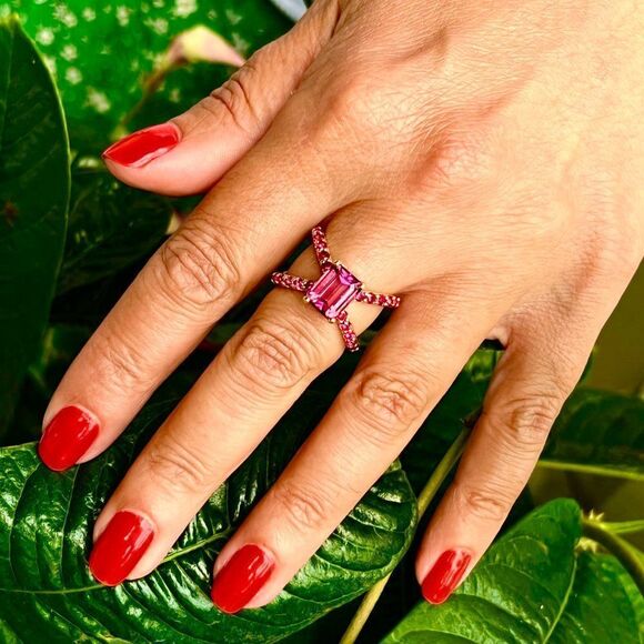 Natural Pink Tourmaline Ruby Ring 6 14k Y Gold 3.33 TCW Certified $5,950 216193 - Picture 3 of 9